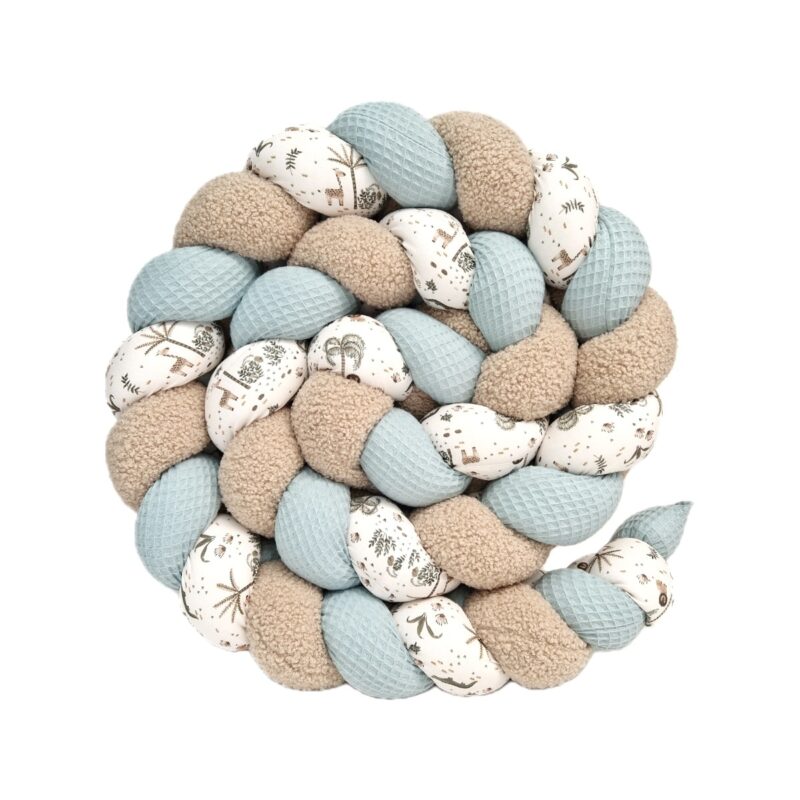 Tresse de lit – Jungle et menthe – Tour de lit tressé