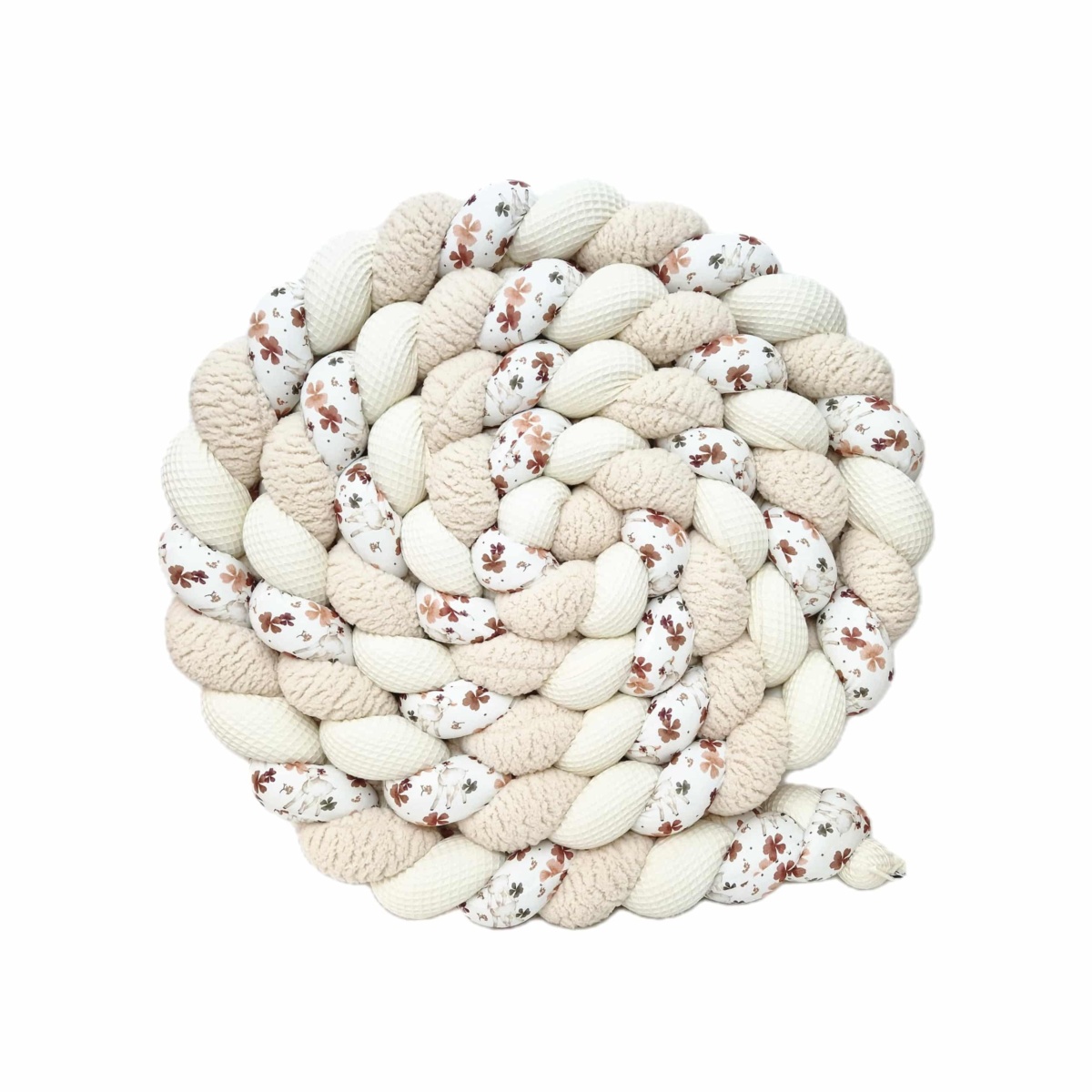 Tresse de lit – Brebis tons neutres – Tour de lit tressé