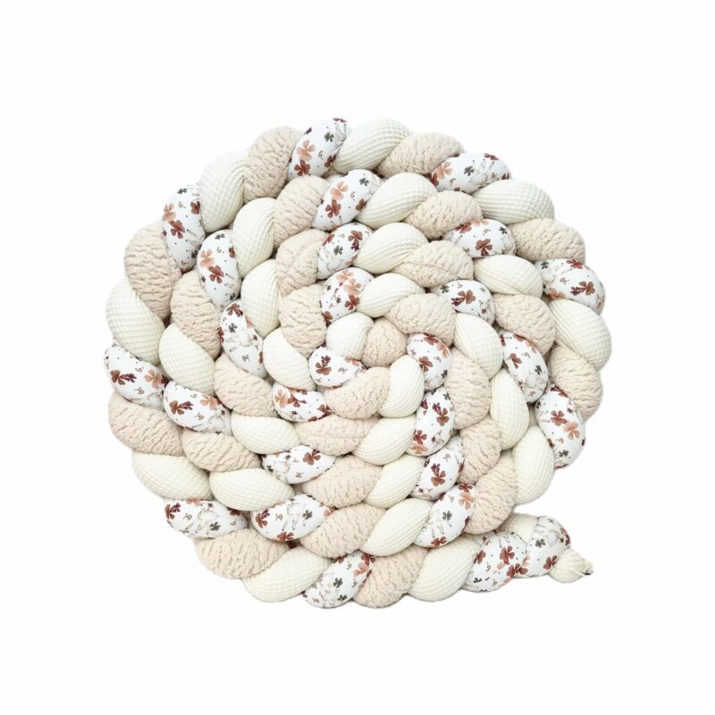 Tresse de lit – Brebis tons neutres – Tour de lit tressé