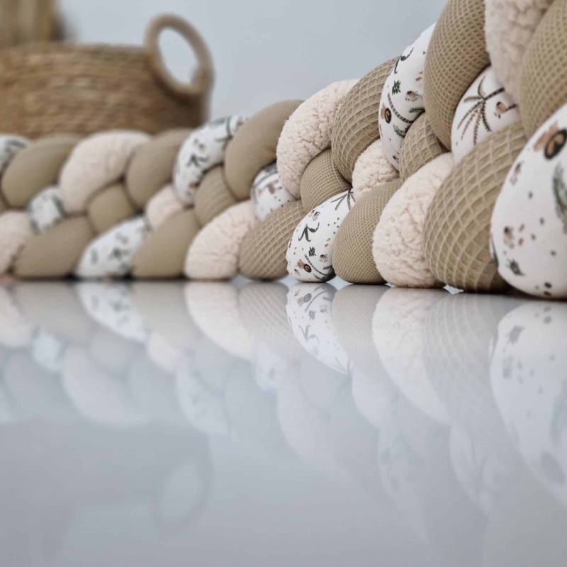 Tresse de lit – Jungle cappuccino – Tour de lit bébé 4 brins
