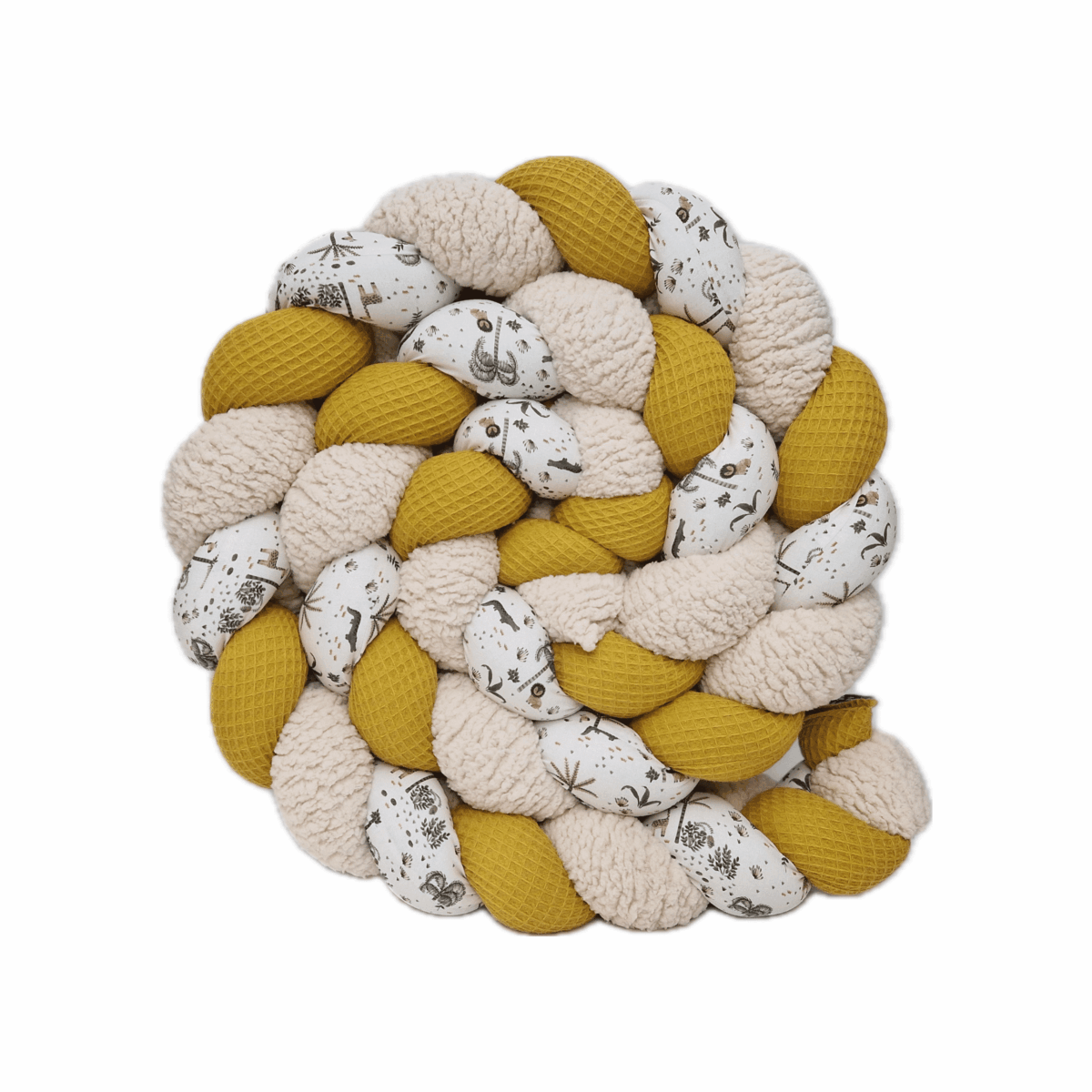 Tresse de lit – Jungle et moutarde – Tour de lit tressé