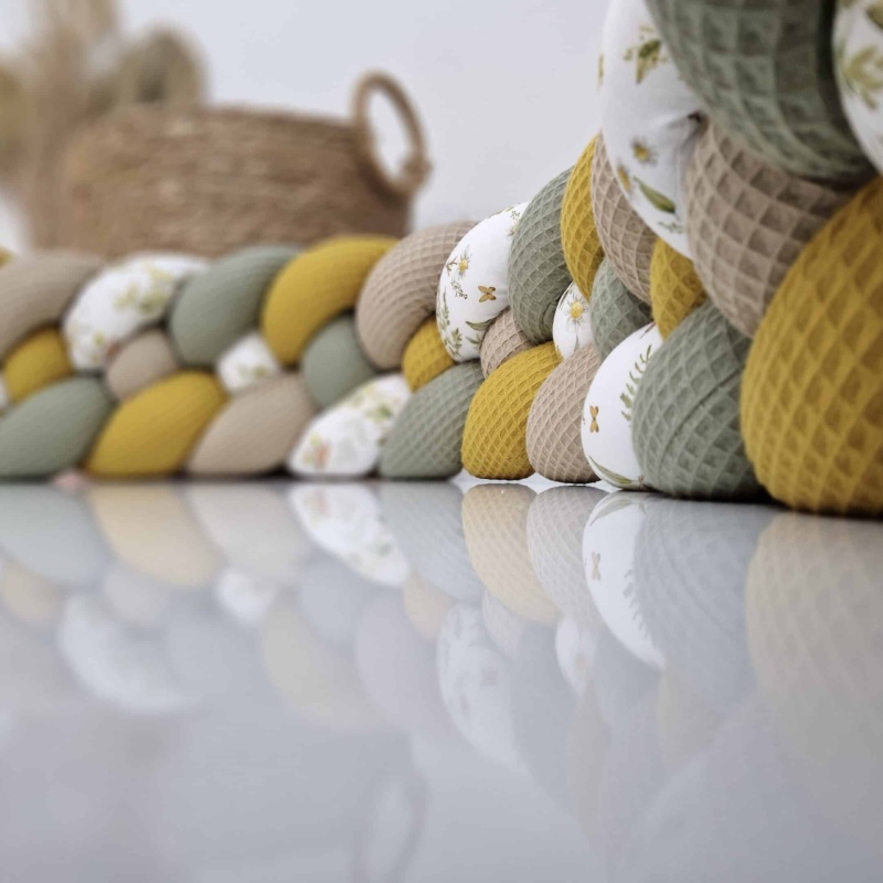 Tresse de lit cabane – Feuillage d&rsquo;automne – Tour de lit bébé 4 brins