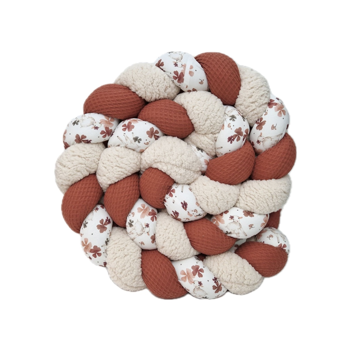 Tresse de lit – Sherpa et paprika – Tour de lit tressé