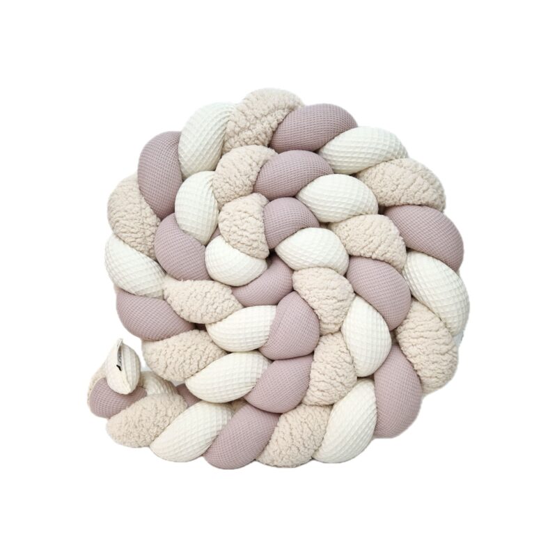 Tresse de lit – Vieux rose et écru – Tour de lit tressé