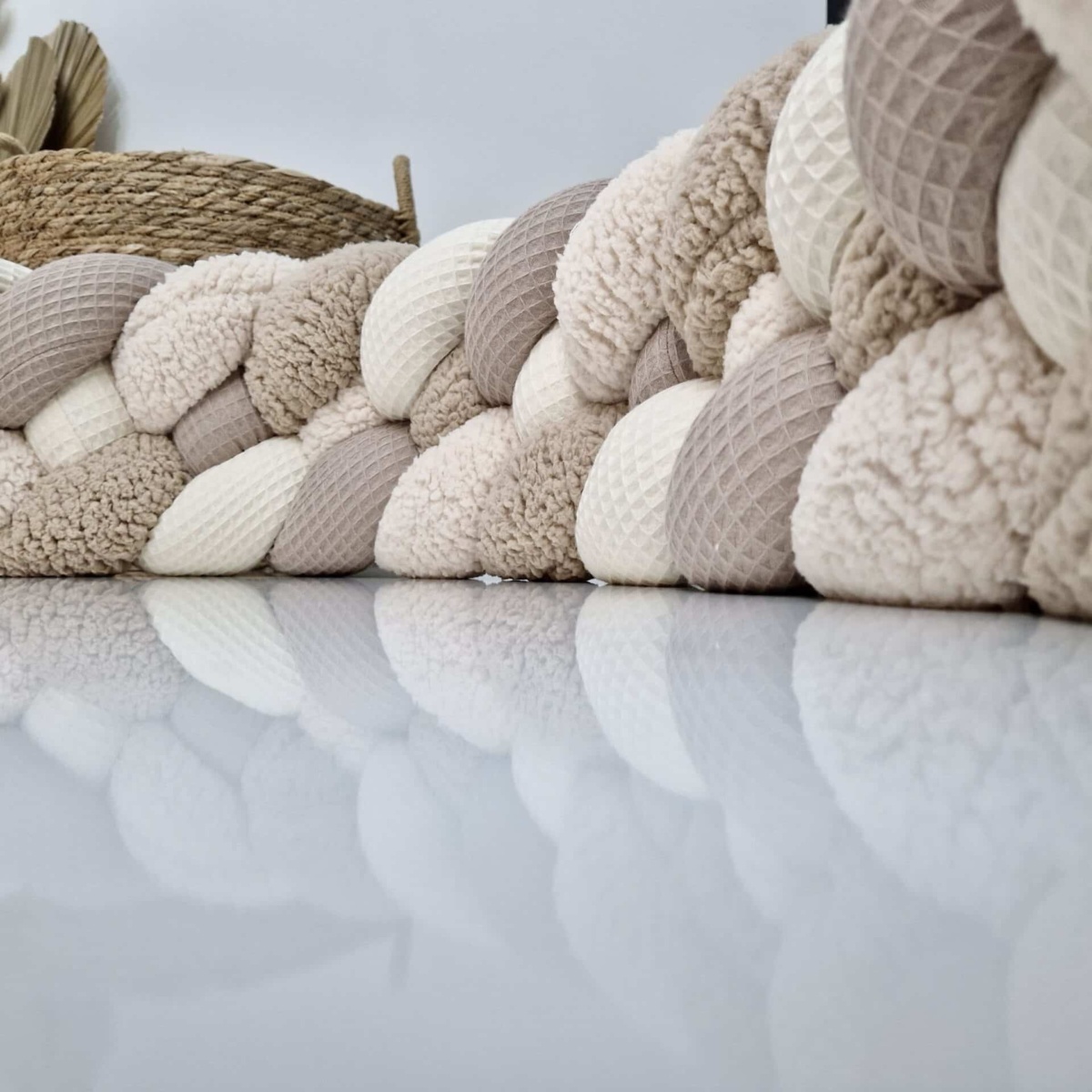 Tresse de lit – Sherpa chocolat – Tour de lit bébé 4 brins