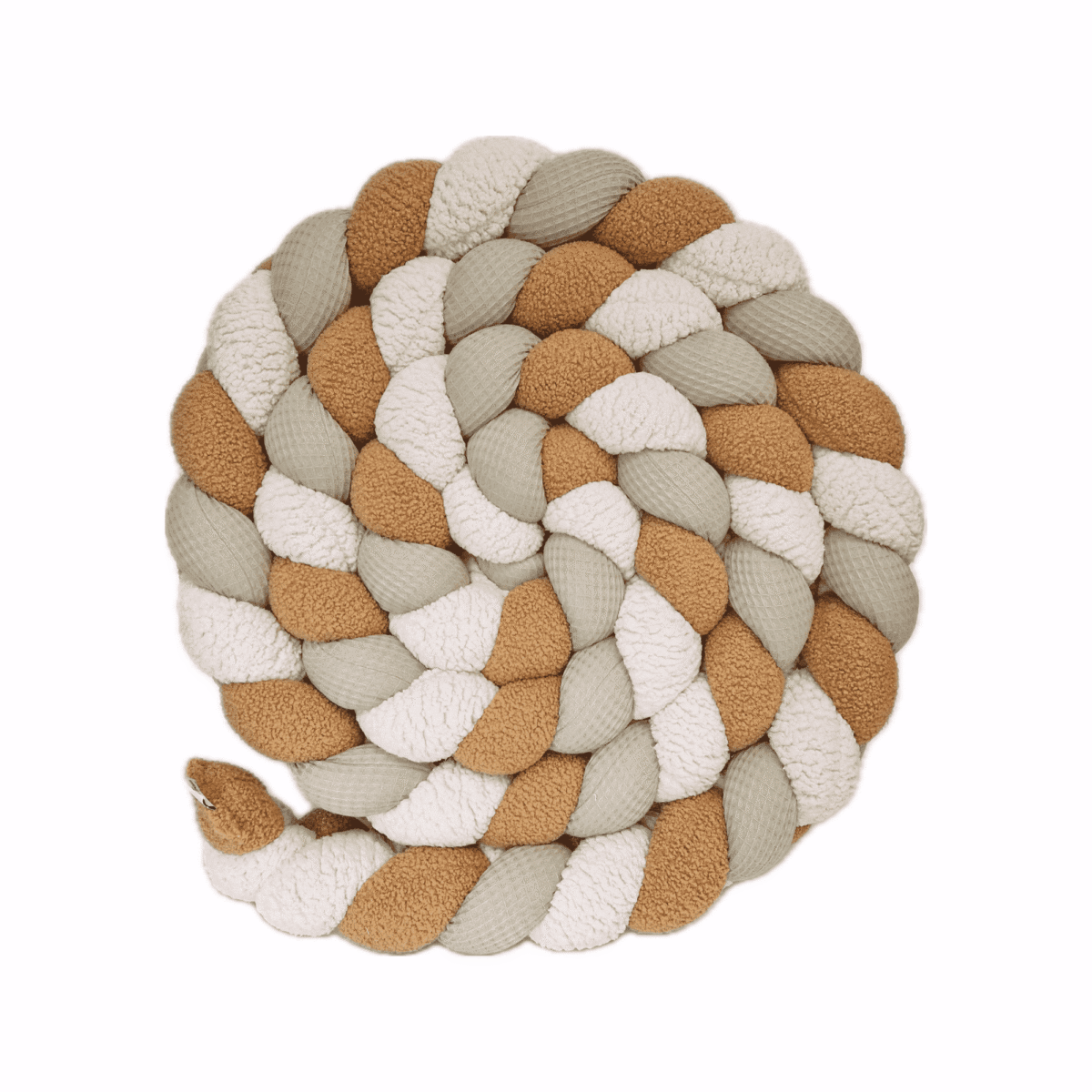 Tresse de lit – Teddy camel et vert amande – Tour de lit tressé