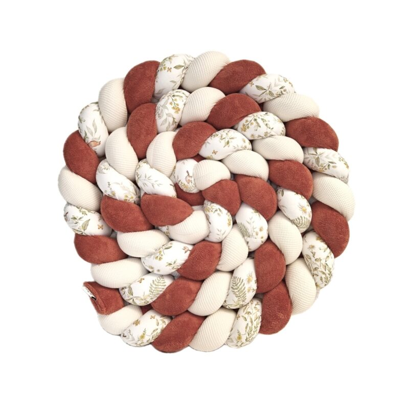 Tresse de lit – Terracotta et feuillage – Tour de lit tressé