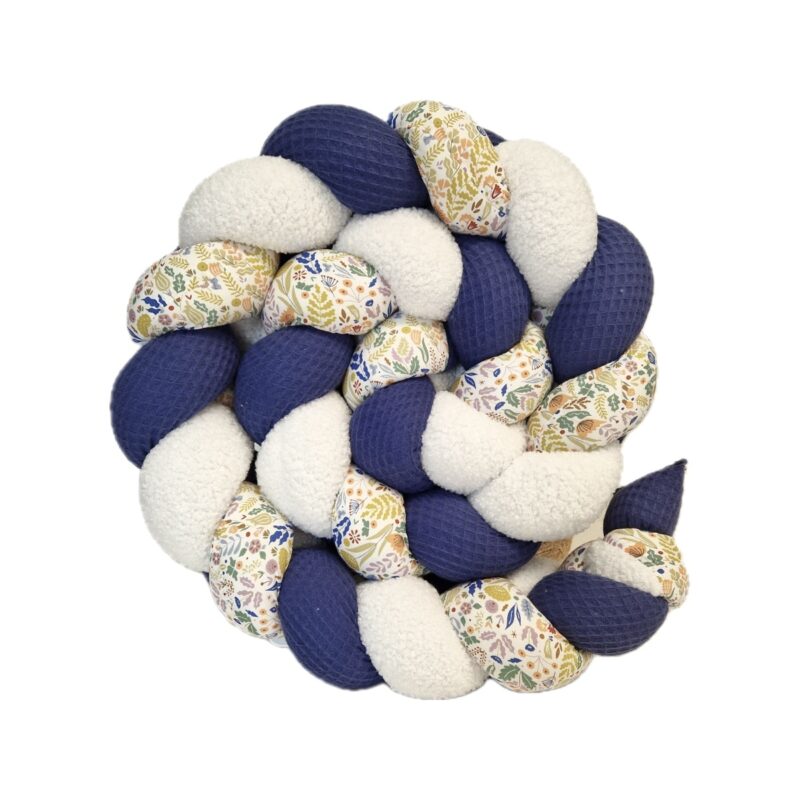 Tresse de lit – Indigo et printemps – Tour de lit tressé