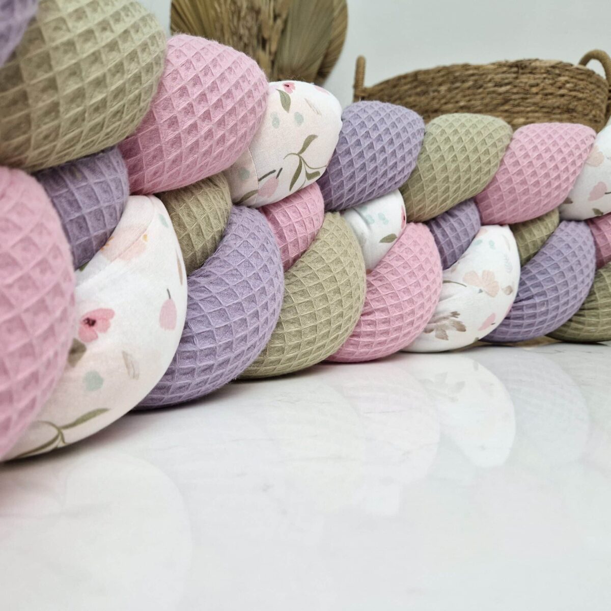 Tresse de lit cabane – Birdy pastel – Tour de lit bébé 4 brins