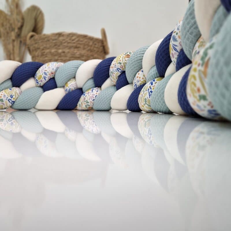 Tresse de lit cabane – Printemps océan – Tour de lit bébé 4 brins