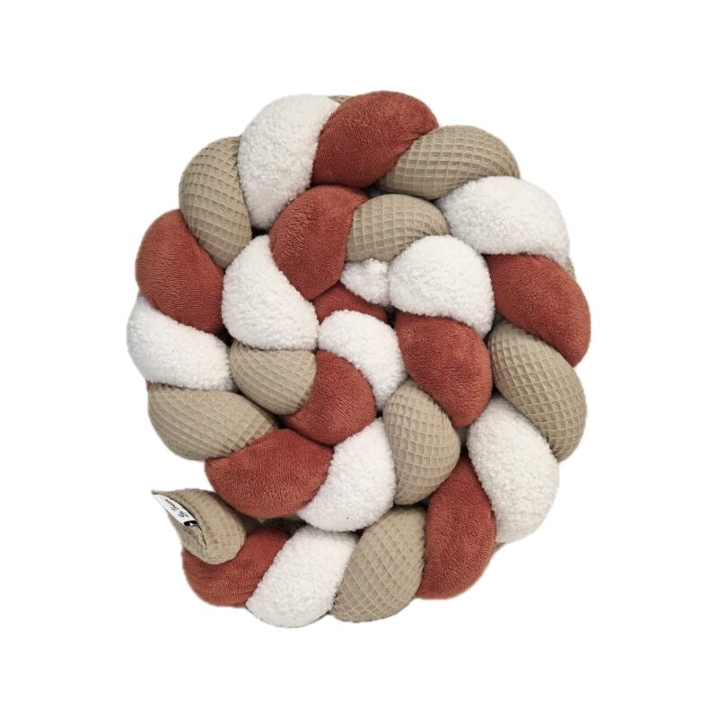 Tresse de lit – Terracotta et teddy – Tour de lit tressé