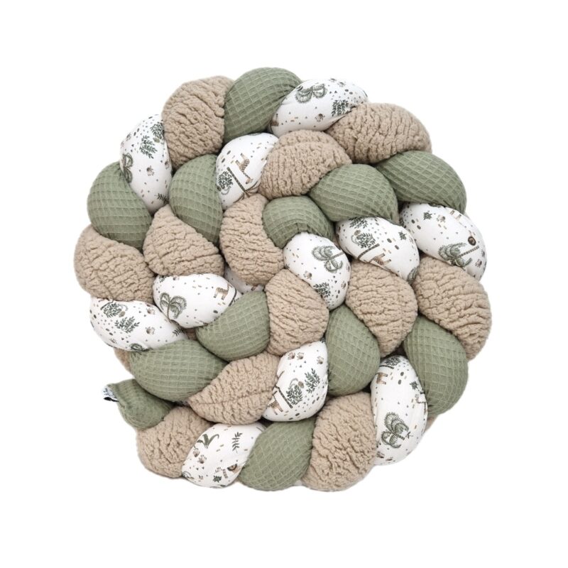 Tresse de lit – Kaki ourson – Tour de lit tressé