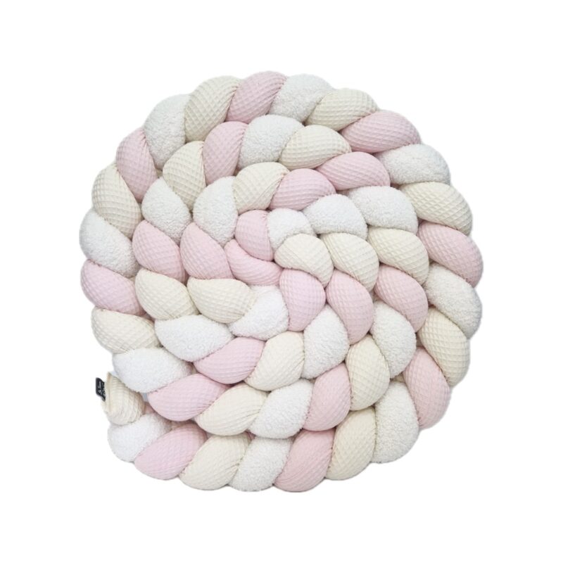 Tresse de lit – Blush et teddy – Tour de lit tressé