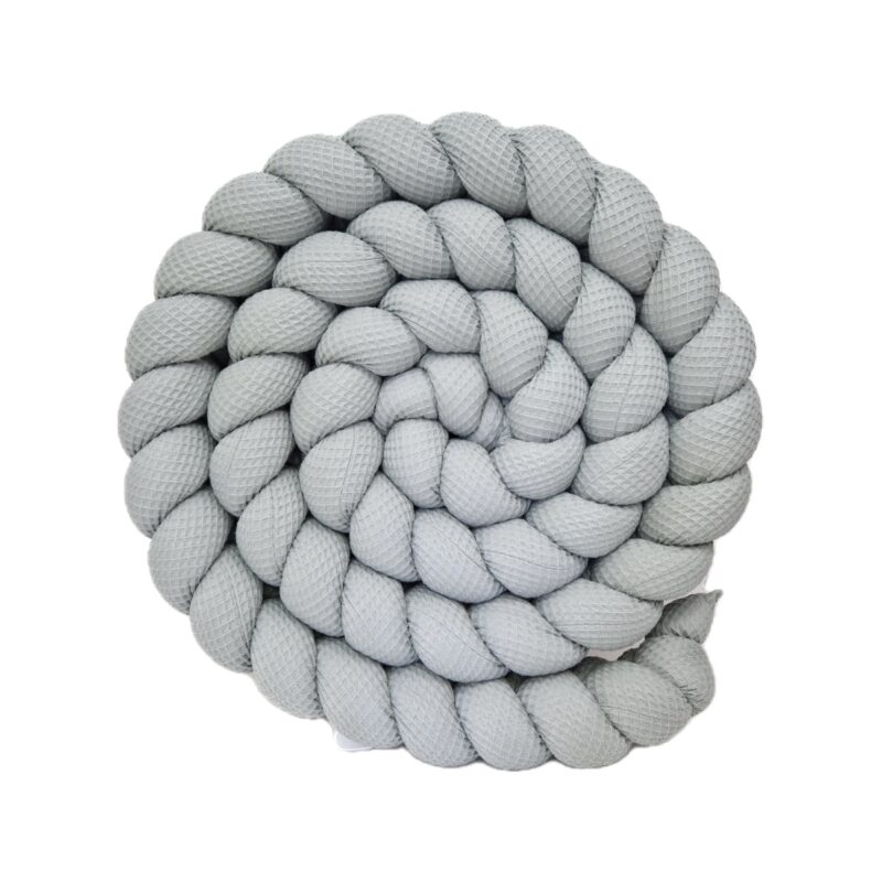 Tresse de lit – Vert de gris unie – Tour de lit tressé