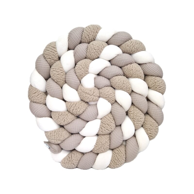 Tresse de lit – Sherpa ourson et galet – Tour de lit tressé