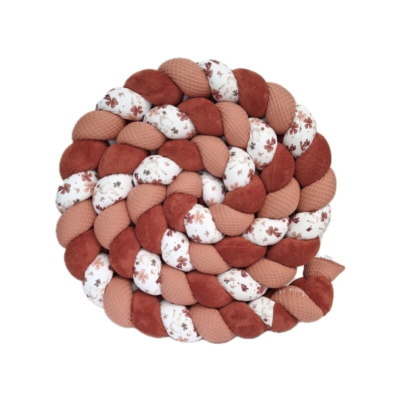 Tresse de lit – Brebis terracotta – Tour de lit tressé