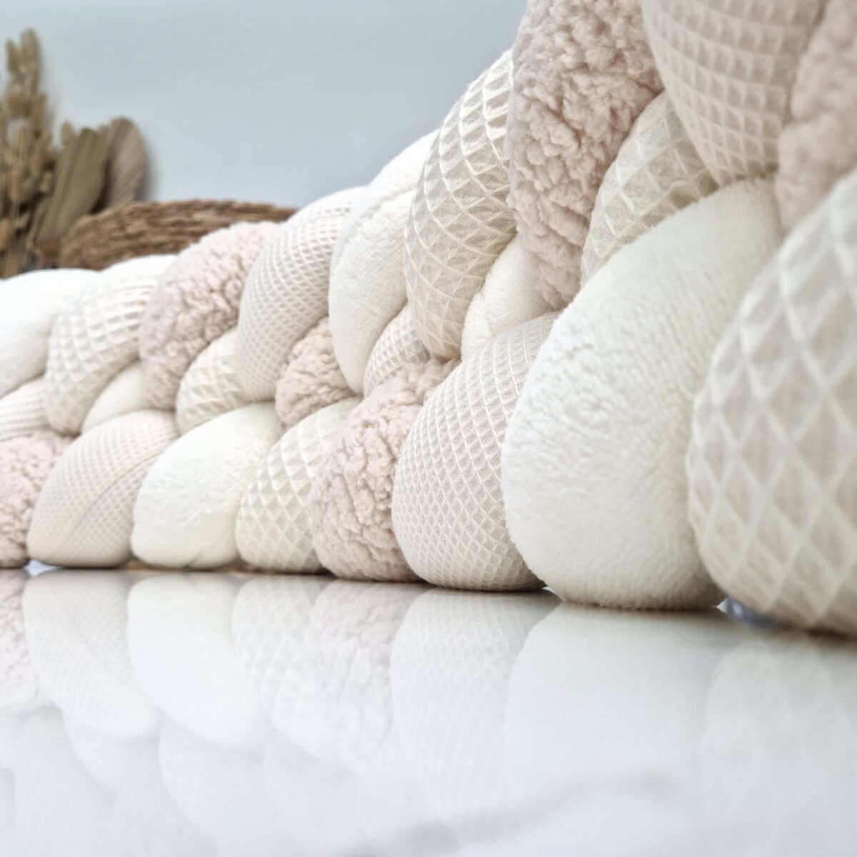 Tresse de lit – Ecru texturée 4 brins – Tour de lit bébé 4 brins