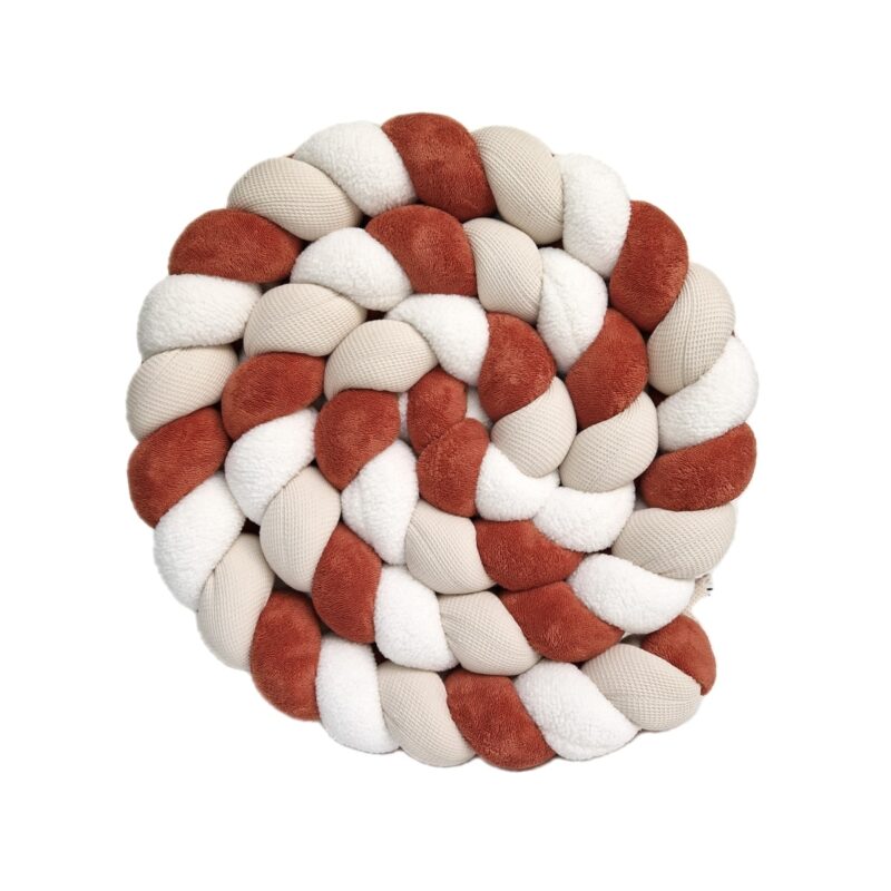 Tresse de lit – Terracotta et écru – Tour de lit tressé