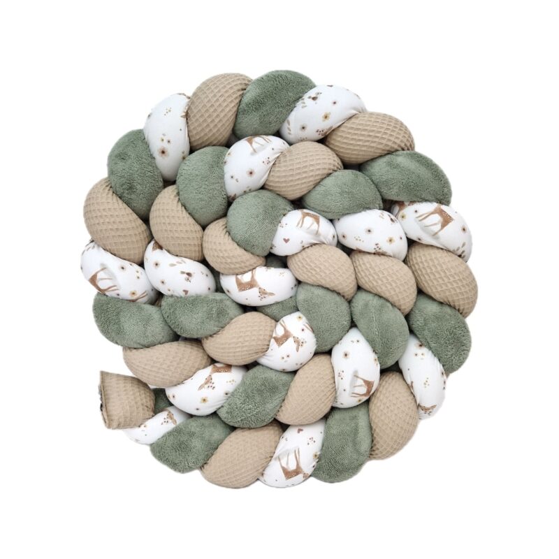 Tresse de lit – Bambi, romarin et marron glacé – Tour de lit tressé