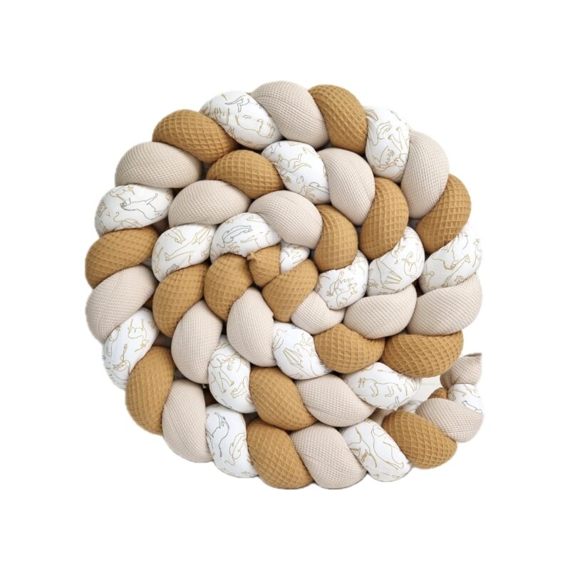 Tresse de lit – Camel et savane – Tour de lit tressé