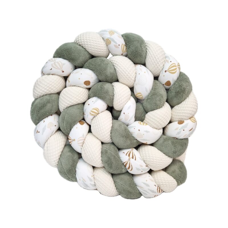 Tresse de lit – Romarin et montgolfières – Tour de lit tressé