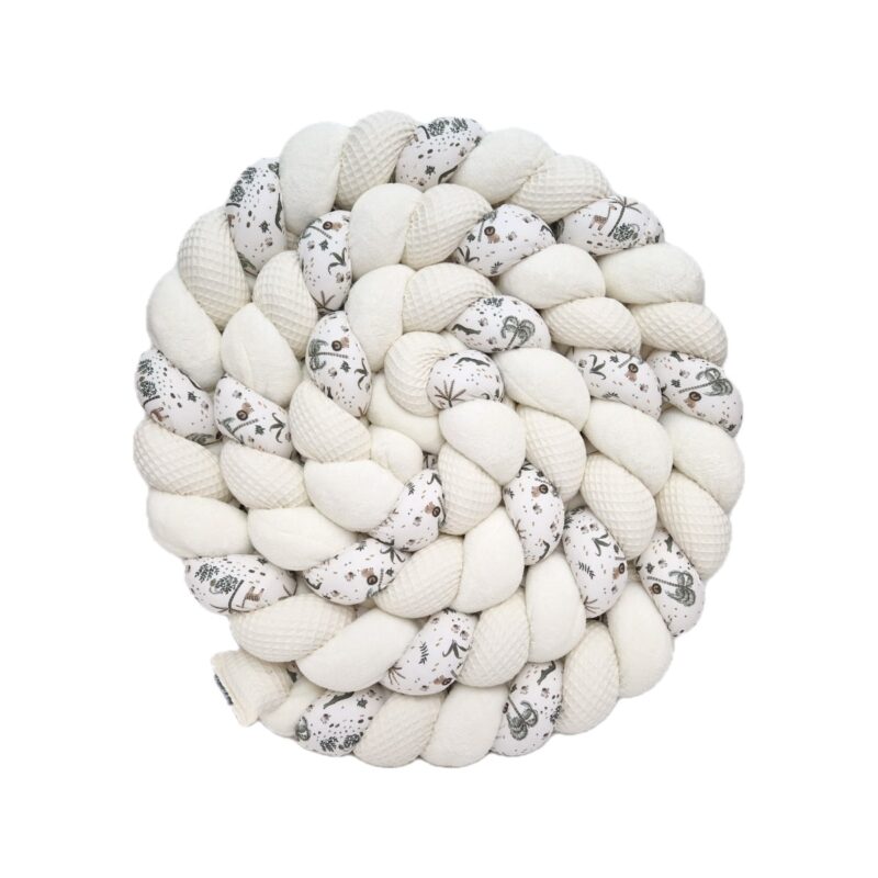 Tresse de lit – Jungle et écru – Tour de lit tressé