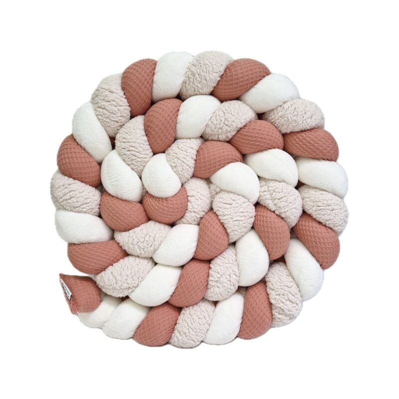 Tresse de lit – Marsala et sherpa – Tour de lit tressé