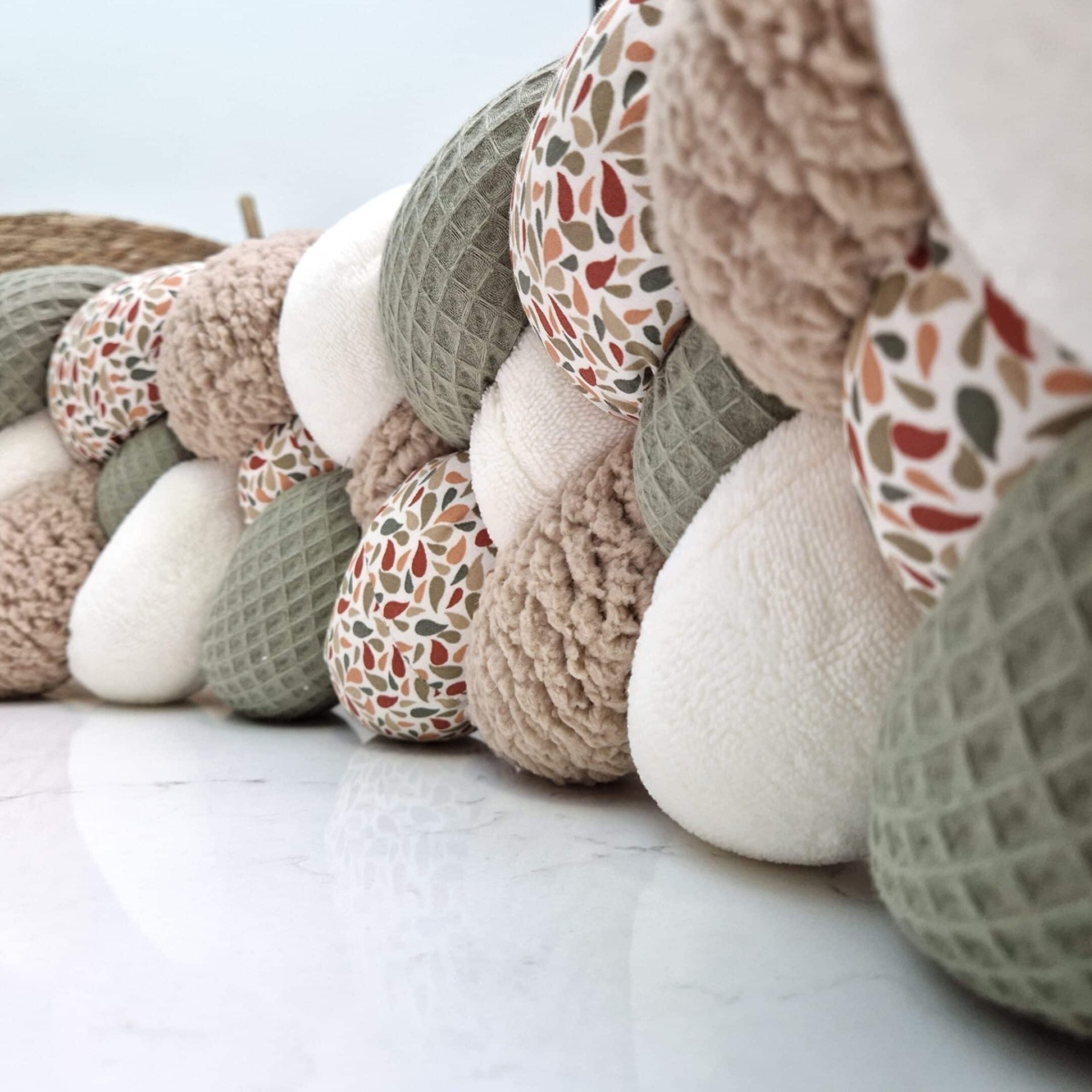 Tresse de lit – Kaki Spicy – Tour de lit bébé 4 brins