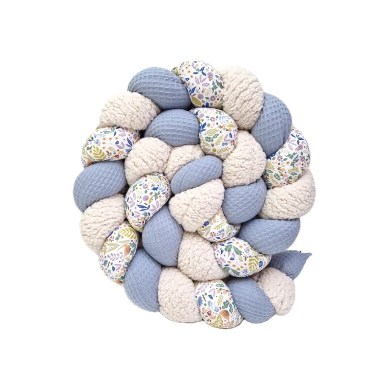 Tresse de lit – Bleu printemps – Tour de lit tressé
