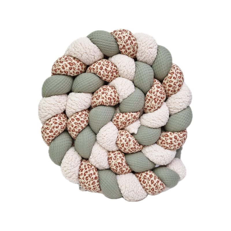 Tresse de lit 3 brins – Kaki & léopard