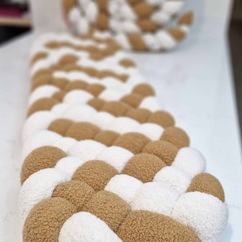 Tapis tressé teddy bicolore – Plusieurs tailles – Matelas tressé