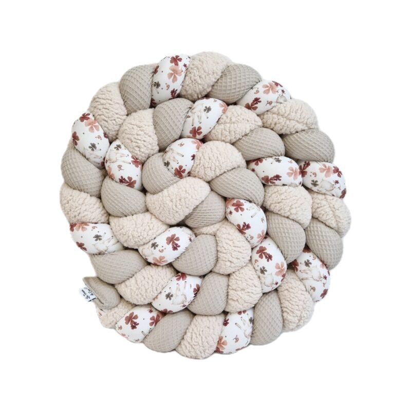 Tresse de lit 3 brins – Brebis moka – Tour de lit tressé