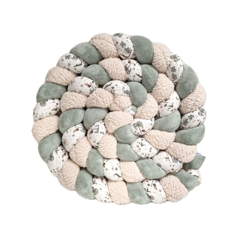 Tresse de lit – Sherpa, vert de gris et jungle – Tour de lit tressé