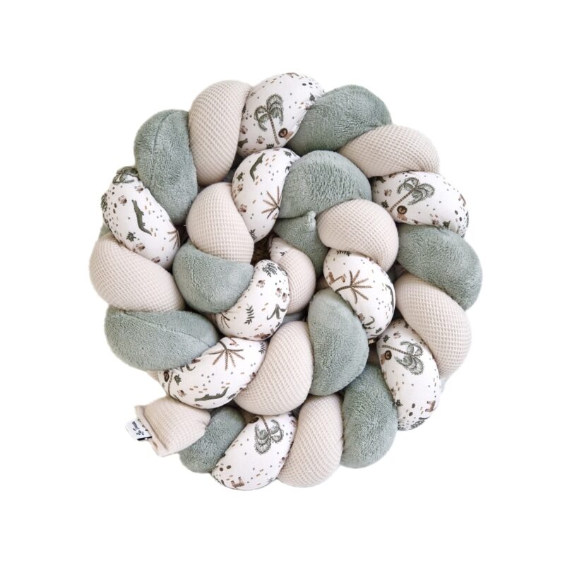 Tresse de lit – Vert de gris & jungle – Tour de lit tresse