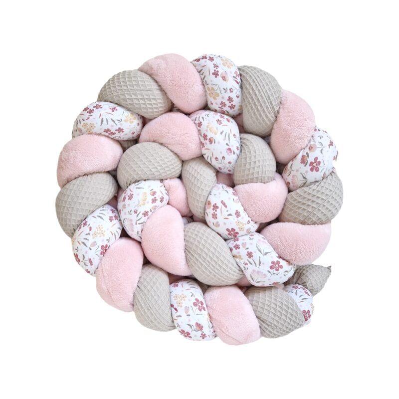 Tresse de lit – Beige et mille fleurs – Tresse tour de lit