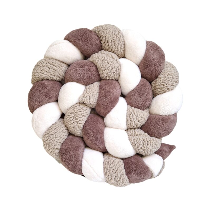 Tresse de lit – Châtaigne et écru – Tresse bébé