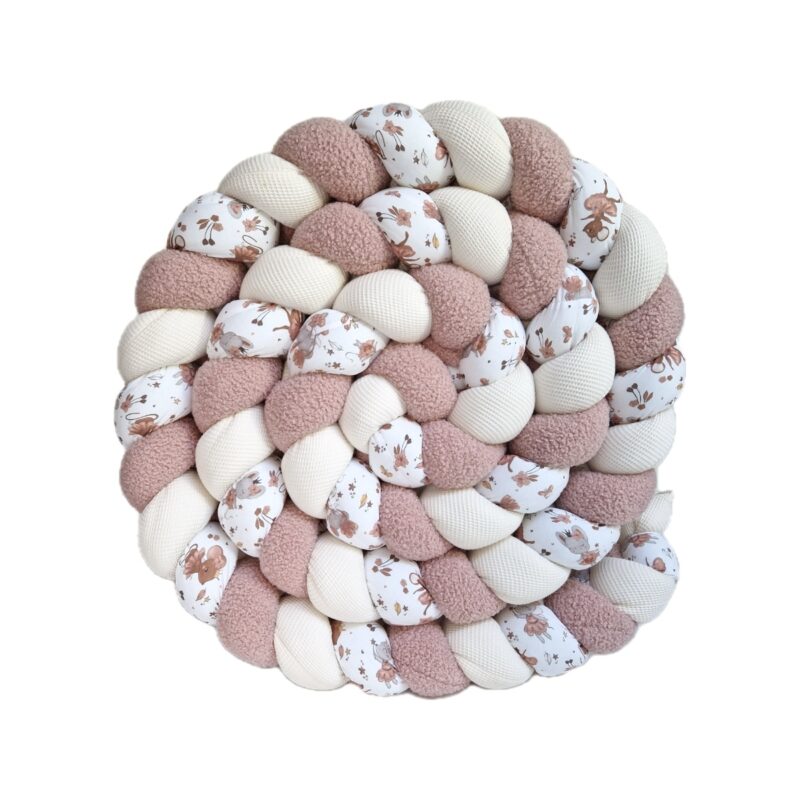 Tresse de lit 3 brins – Teddy rose & Ludivine – Tour de lit tressé