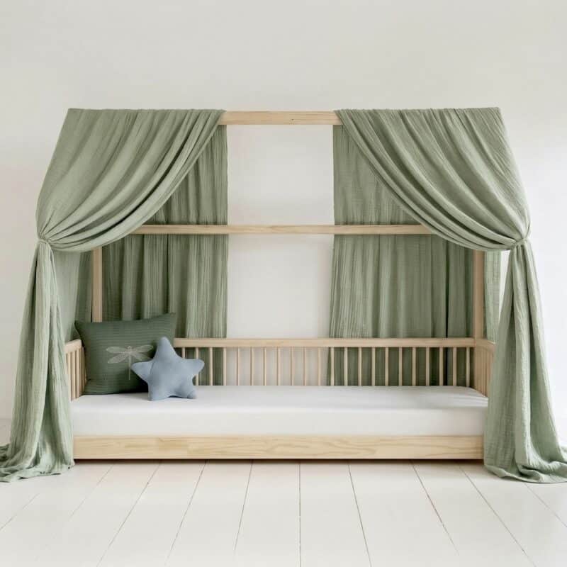 Ciel de lit cabane – kaki