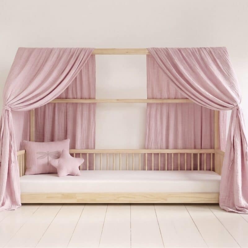 Ciel de lit cabane – rose blush