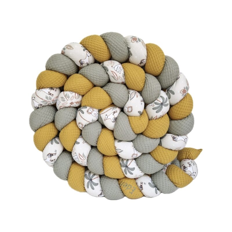 Tresse de lit – Luxor, moutarde et kaki – Tresse bébé