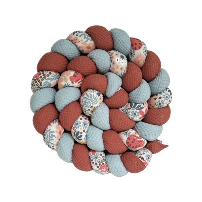 Tresse de lit – Menthe et paprika – Tour de lit tresse