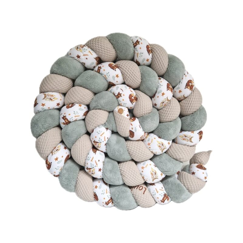 Tresse de lit – Renard terracotta et vert de gris – Tresse tour de lit