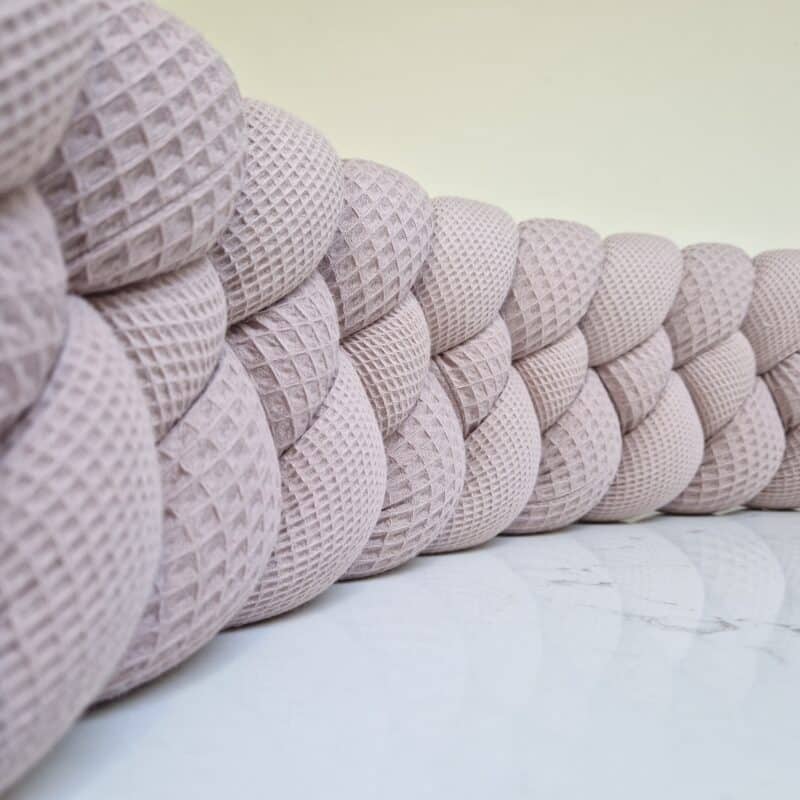 Tresse de lit 4 brins – Vieux rose unie – Tour de lit tressé