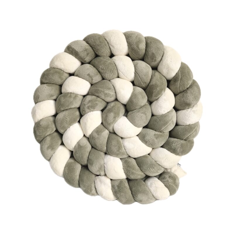 Tresse de lit – Kaki et écru doudou – Tour de lit tressé