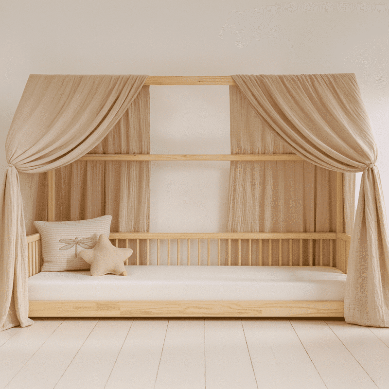 Ciel de lit cabane – beige