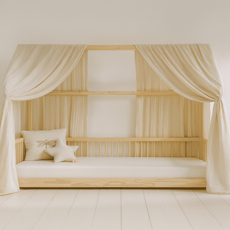 Ciel de lit cabane – écru