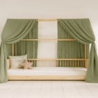 Ciel de lit cabane kaki
