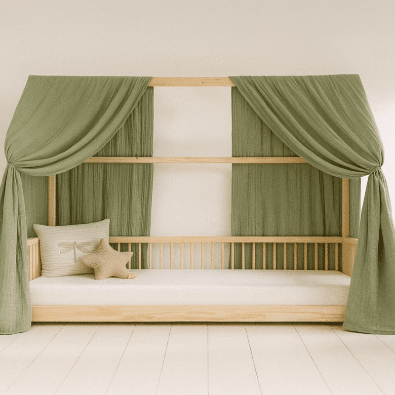 Ciel de lit cabane – kaki