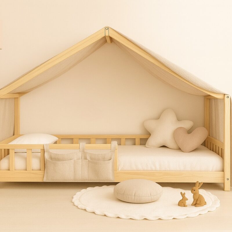 Toile de lit cabane – beige