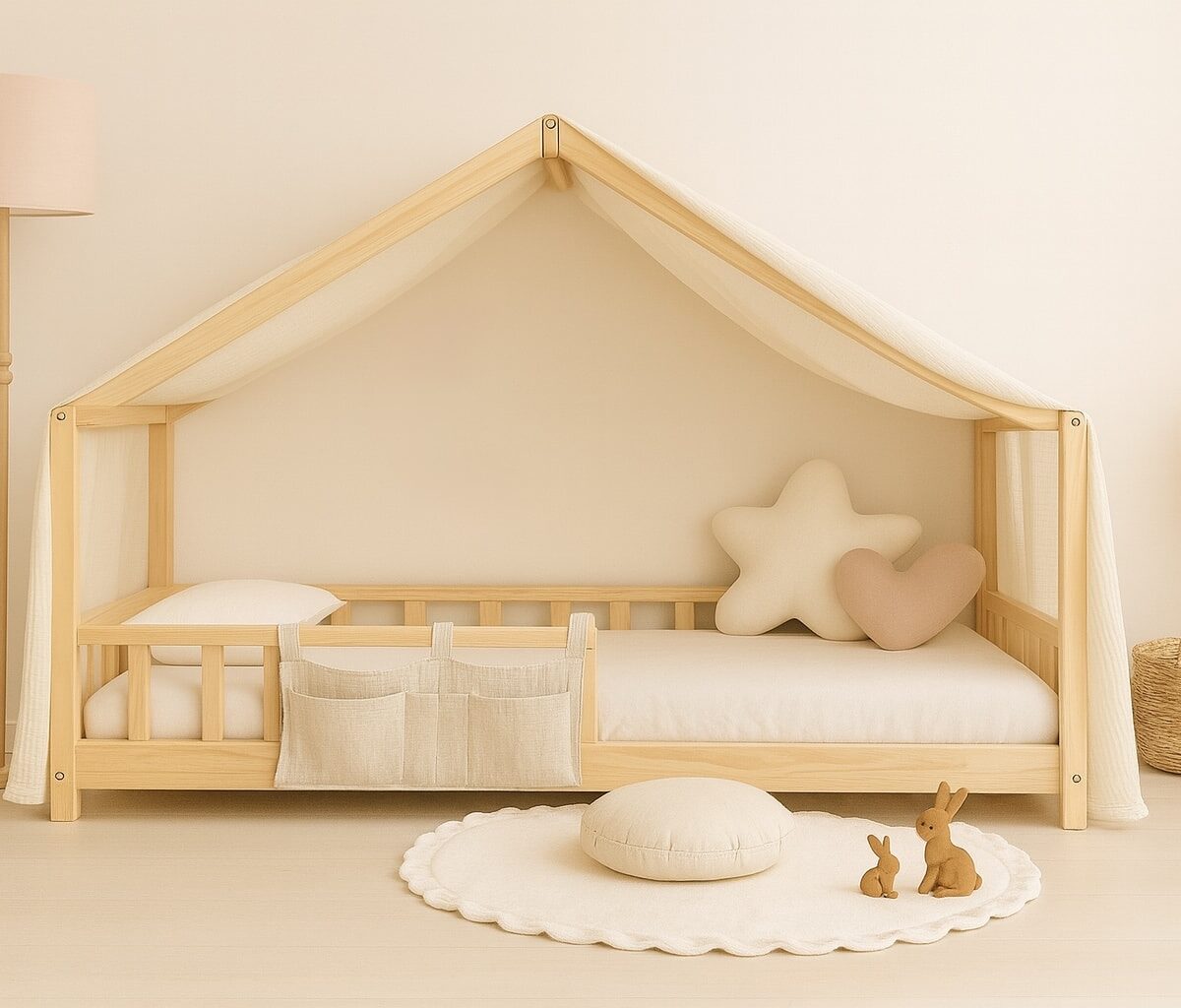 Toile de lit cabane – écru